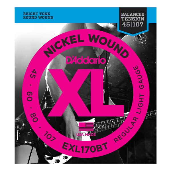 D'Addario EXL170BT Balanced Tension 45-107 Long Scale Electric Bass String Set